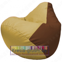 Бескаркасное кресло мешок Груша Г2.3-0807 (охра, коричневый)